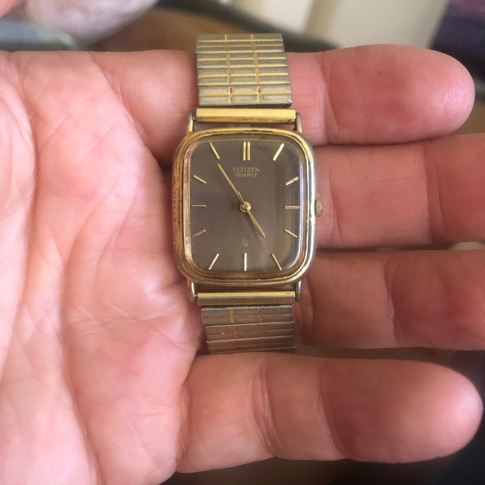 Citizen Gold and Silver Rectangular Vintage Watch